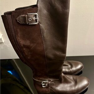 Marc Fisher Brown Tall Riding Boots - Regular Calf Width